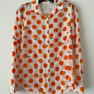 J. Crew Orange print blouse